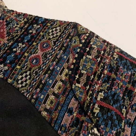 Coco + Carmen Ceretti full zip wool jacket Black Tapestry print NWT Size S/M - Picture 5 of 15